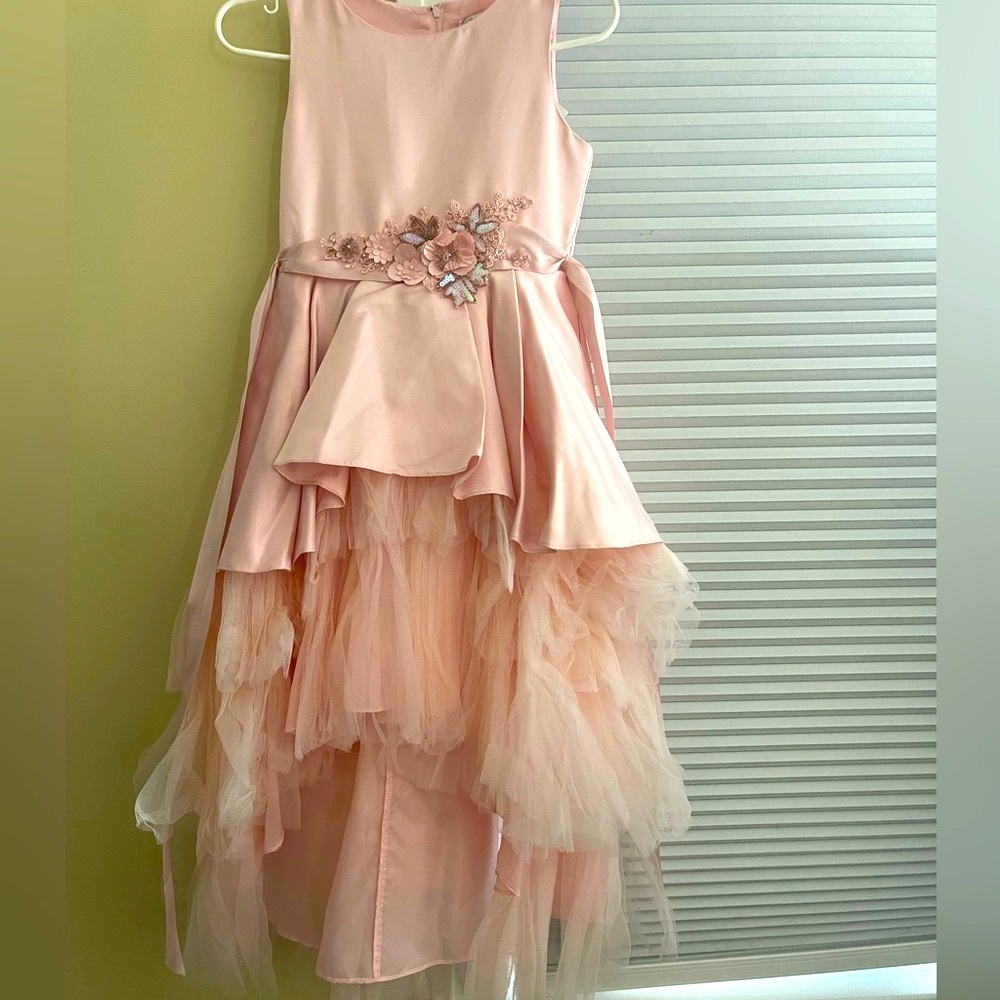Rare Editions Kids' Big Girls Satin & Tulle Embellished Gown - Picture 5 of 6